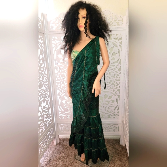 Sebrina Love Luxe Boutique Dresses & Skirts - Exotic Boho Silk Hunter Green Reversible Wrap Maxi Skirt